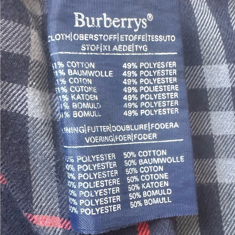 Authentic Vintage Burberry Navy Trench Coat Mens 42 Women’s 12/14 - Picture 9 of 12